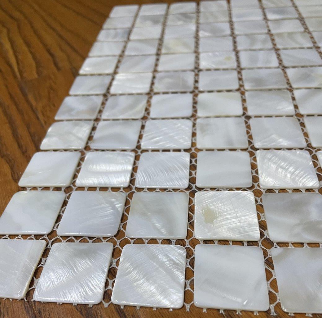 FRESHWATER SHELL WHITE MOSAIC 2.5X2.5 30X30 - SHEET - Tile Trends